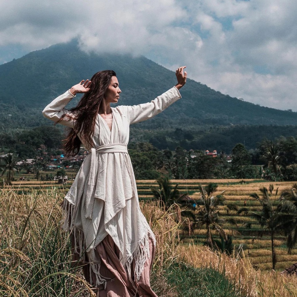 Bohemian Raw Cotton Coat Cape Wrap